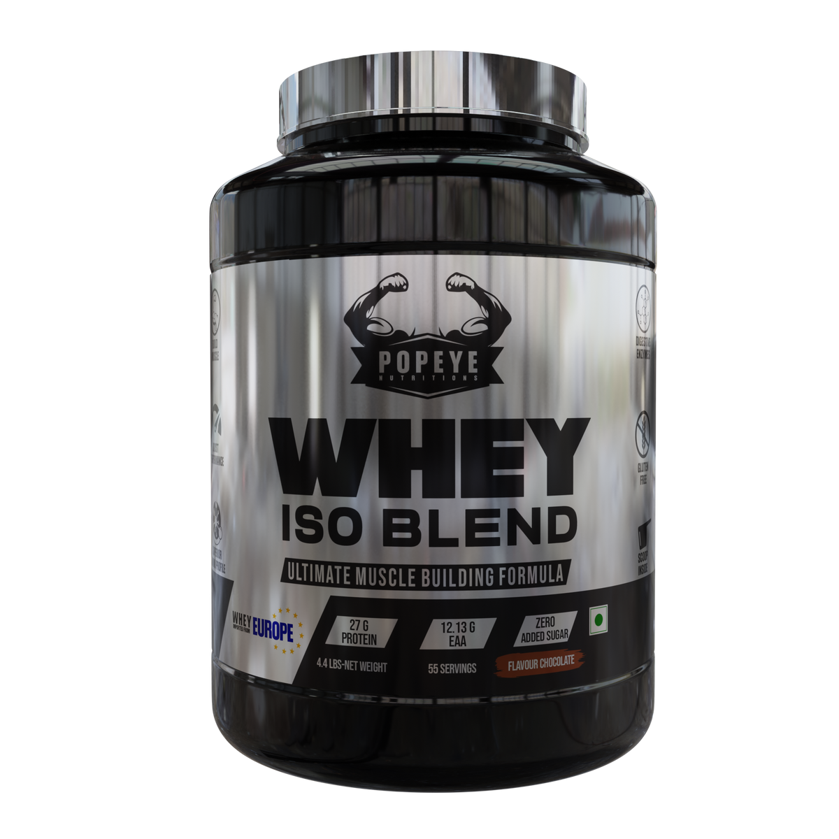 PopeyNutritions Whey ISO Blend, 2 kg (4.4 lb), Kheer